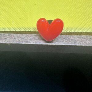 Red heart-shaped 3d pin